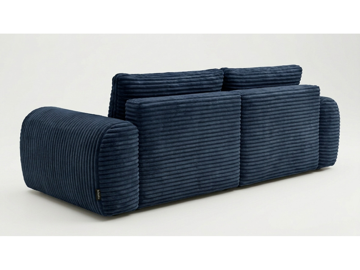 Canapé d'angle compact convertible coffre LUCIEN gros côtelé doux