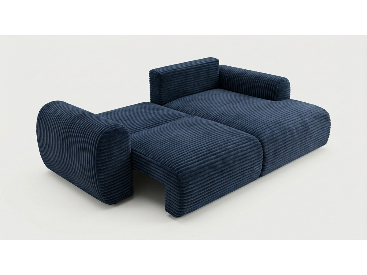 Canapé d'angle compact convertible coffre LUCIEN gros côtelé doux