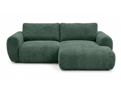 Canapé d'angle compact convertible coffre LUCIEN gros côtelé doux