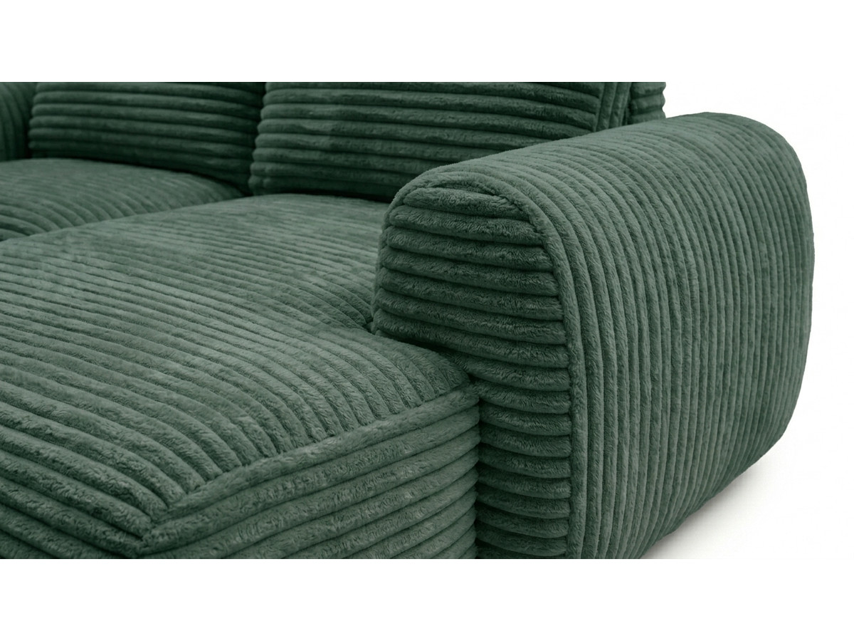 Canapé d'angle compact convertible coffre LUCIEN gros côtelé doux