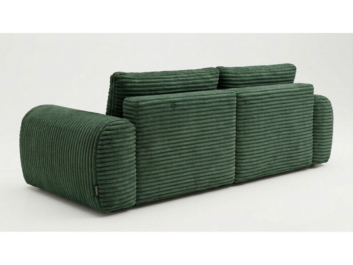Canapé d'angle compact convertible coffre LUCIEN gros côtelé doux