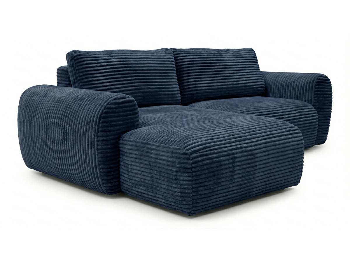 Canapé d'angle compact convertible coffre LUCIEN gros côtelé doux