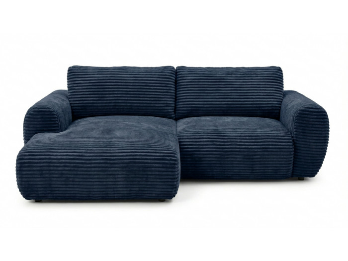 Canapé d'angle convertible coffre compact LUCIEN gros côtelé doux