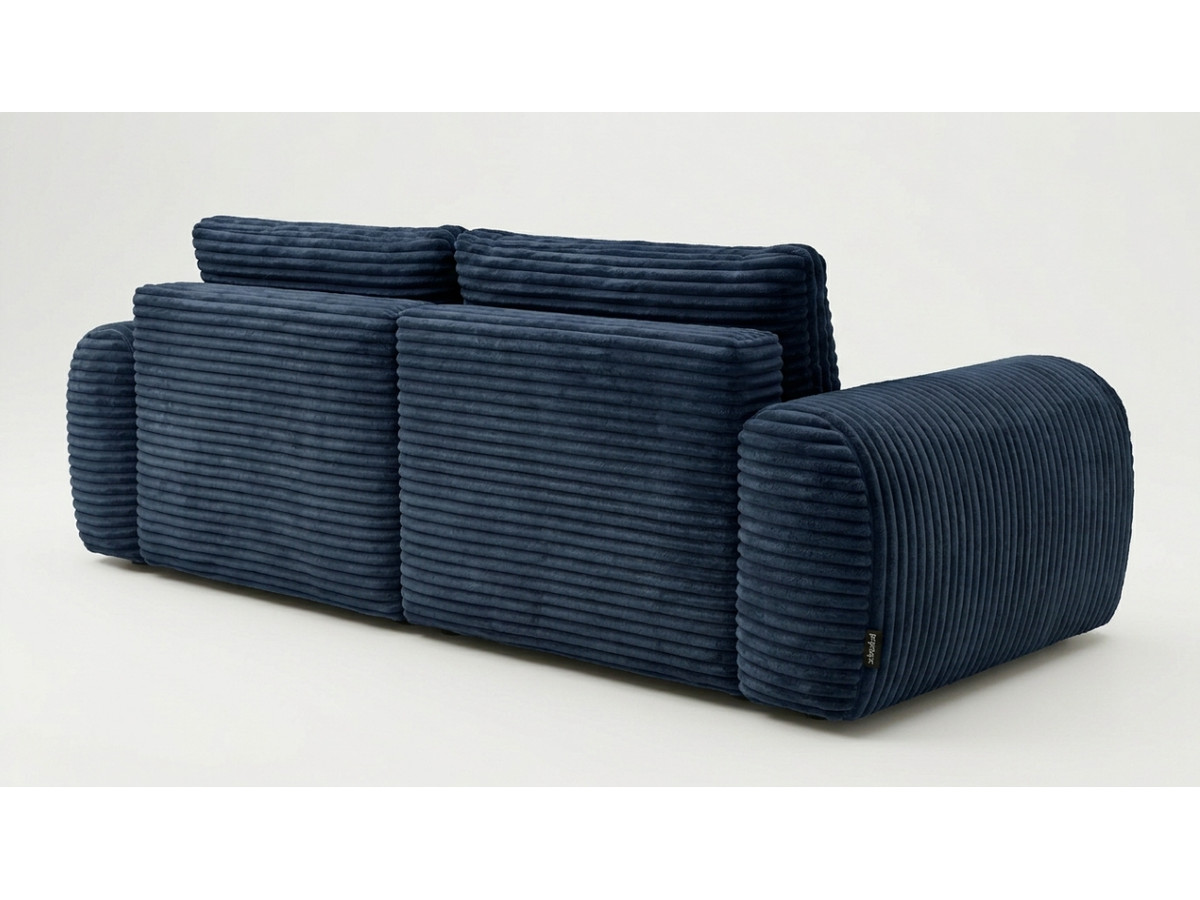 Canapé d'angle compact convertible coffre LUCIEN gros côtelé doux
