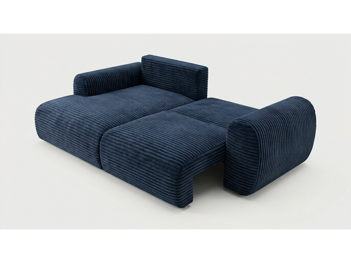 Canapé d'angle compact convertible coffre LUCIEN gros côtelé doux