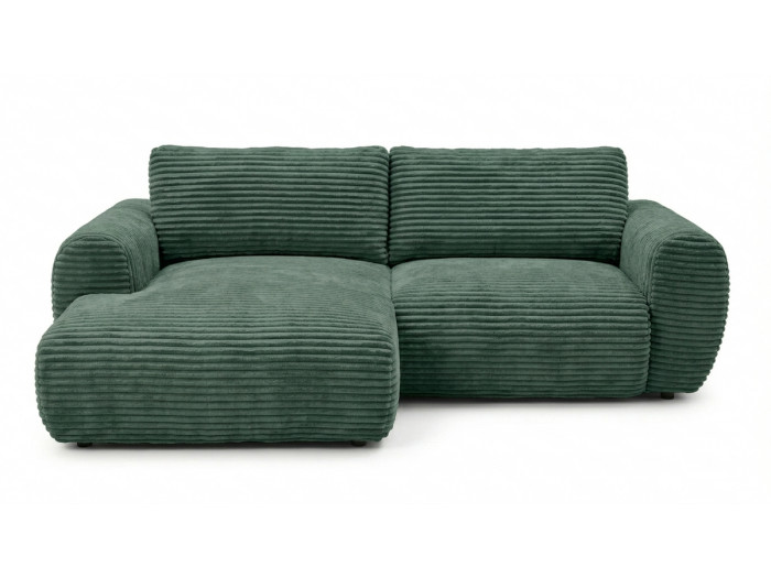 Canapé d'angle convertible coffre compact LUCIEN gros côtelé doux