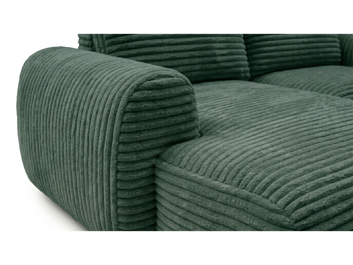 Canapé d'angle compact convertible coffre LUCIEN gros côtelé doux