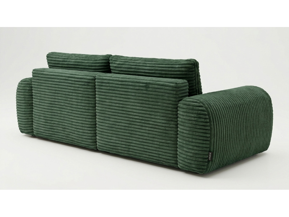 Canapé d'angle compact convertible coffre LUCIEN gros côtelé doux