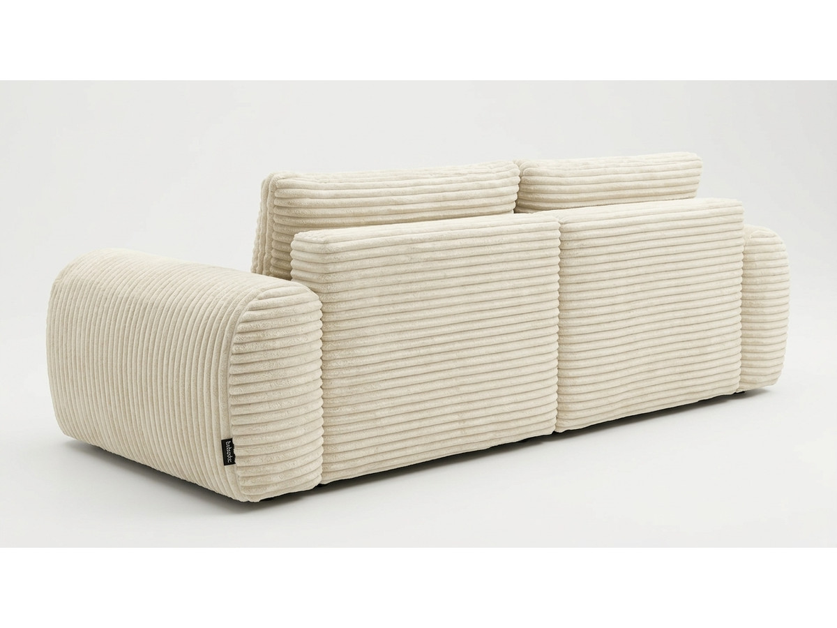 Canapé d'angle compact convertible coffre LUCIEN gros côtelé doux