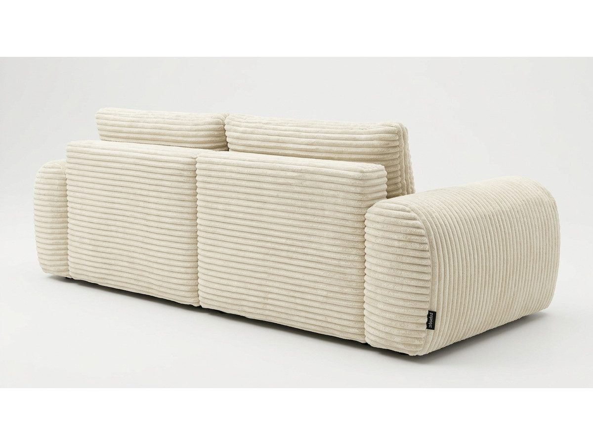 Canapé d'angle compact convertible coffre LUCIEN gros côtelé doux
