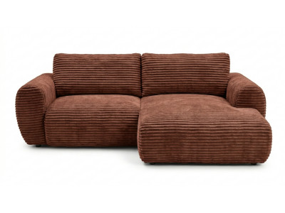 Canapé d'angle compact convertible coffre LUCIEN gros côtelé doux