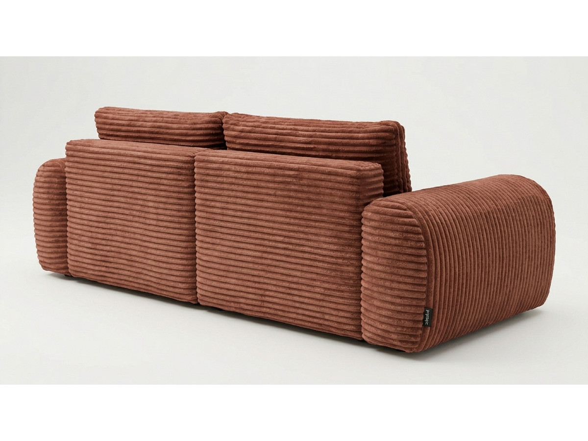 Canapé d'angle compact convertible coffre LUCIEN gros côtelé doux