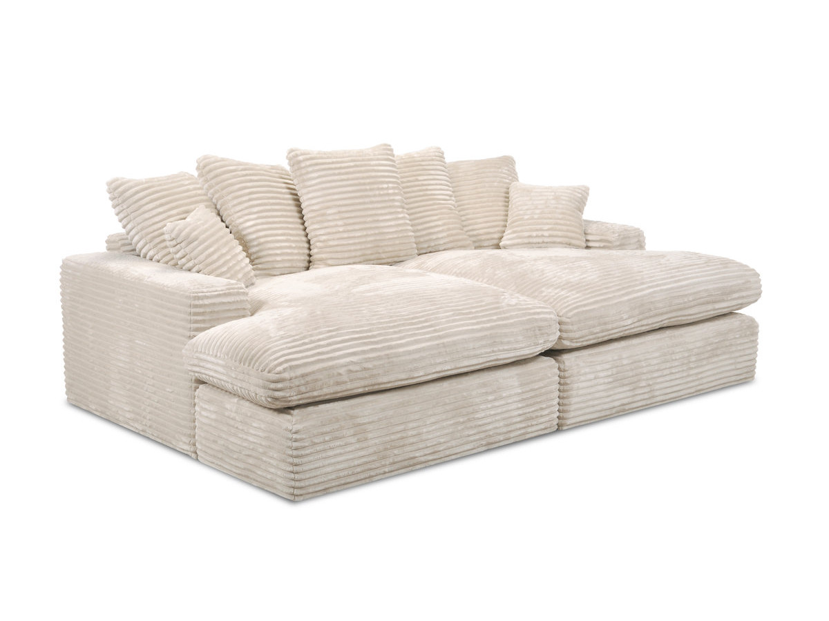 3-zits love seat NEVADA met diepe zitting in zachte grove ribstof