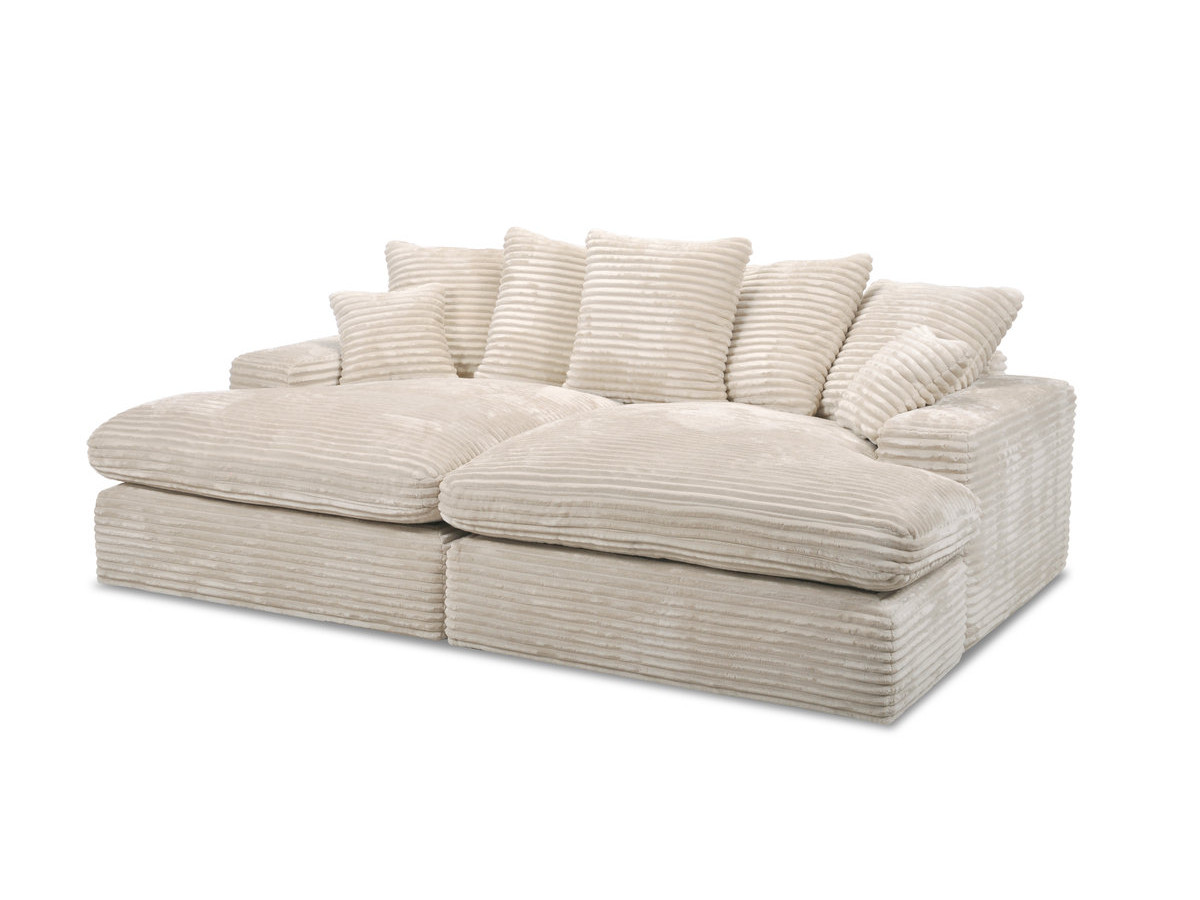 3-zits love seat NEVADA met diepe zitting in zachte grove ribstof