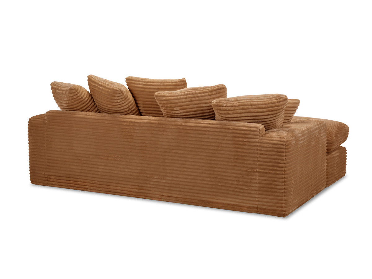 Canapé 3 places causeuse avec assise profonde NEVADA gros côtelé doux ocre — vue 5