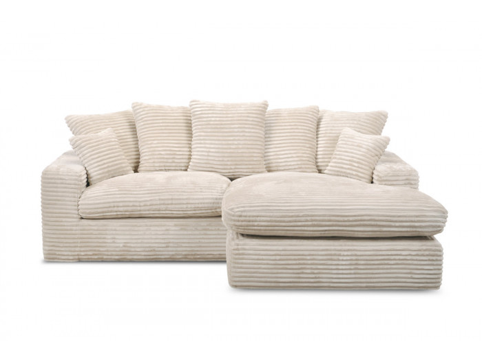 Canapé d'angle compact NEVADA gros côtelé doux