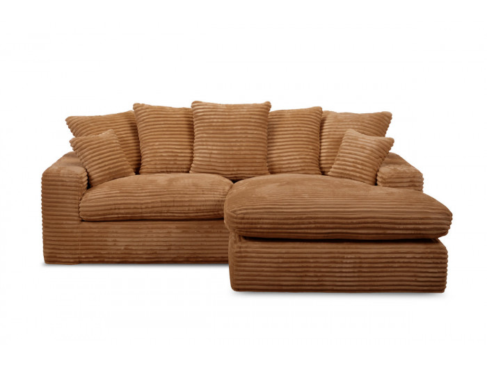 Canapé d'angle compact NEVADA gros côtelé doux