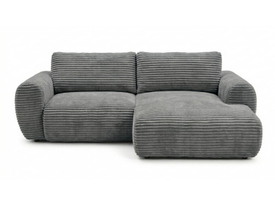 Canapé d'angle compact convertible coffre LUCIEN gros côtelé doux