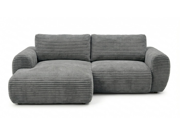 Canapé d'angle convertible coffre compact LUCIEN gros côtelé doux