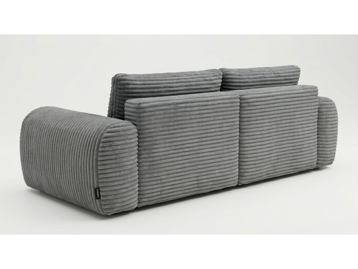 Canapé d'angle compact convertible coffre LUCIEN gros côtelé doux