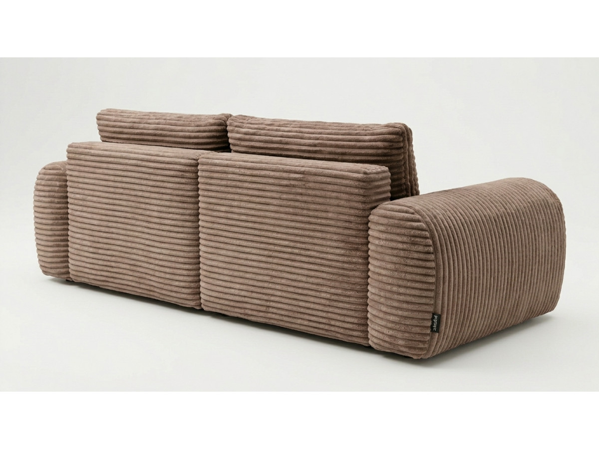 Canapé d'angle compact convertible coffre LUCIEN gros côtelé doux