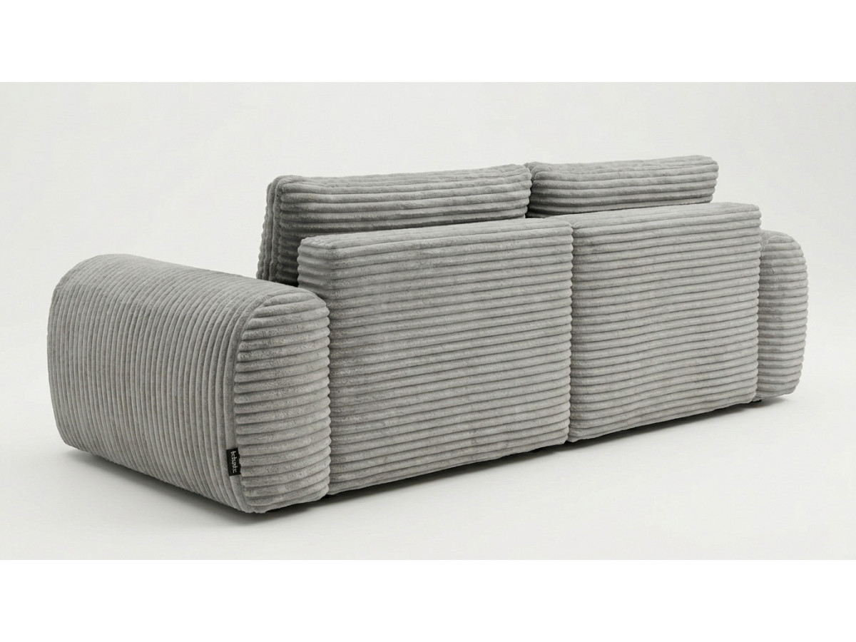 Canapé d'angle compact convertible coffre LUCIEN gros côtelé doux