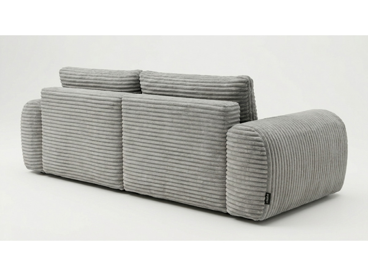 Canapé d'angle compact convertible coffre LUCIEN gros côtelé doux