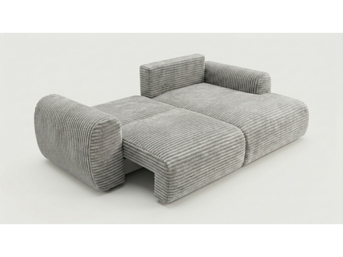 Canapé d'angle compact convertible coffre LUCIEN gros côtelé doux