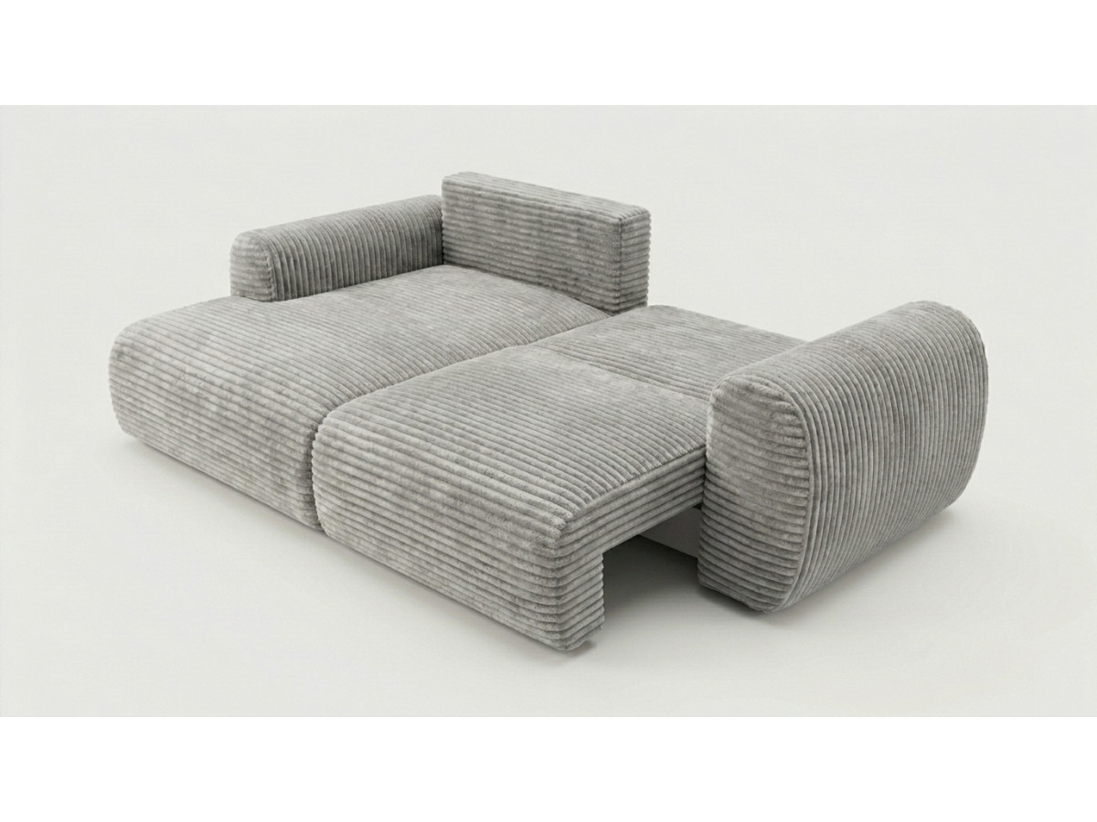 Canapé d'angle compact convertible coffre LUCIEN gros côtelé doux