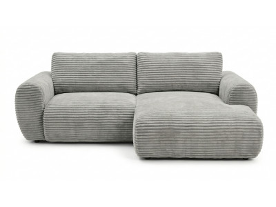 Canapé d'angle compact convertible coffre LUCIEN gros côtelé doux