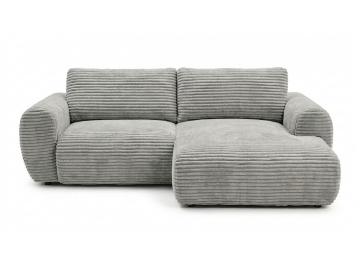 Canapé d'angle convertible coffre compact LUCIEN gros côtelé doux