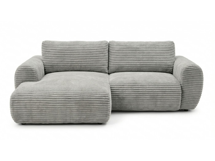 Canapé d'angle convertible coffre compact LUCIEN gros côtelé doux