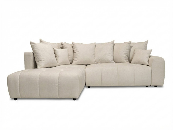 Canapé d'angle L convertible coffre ROXELANE tissu chiné