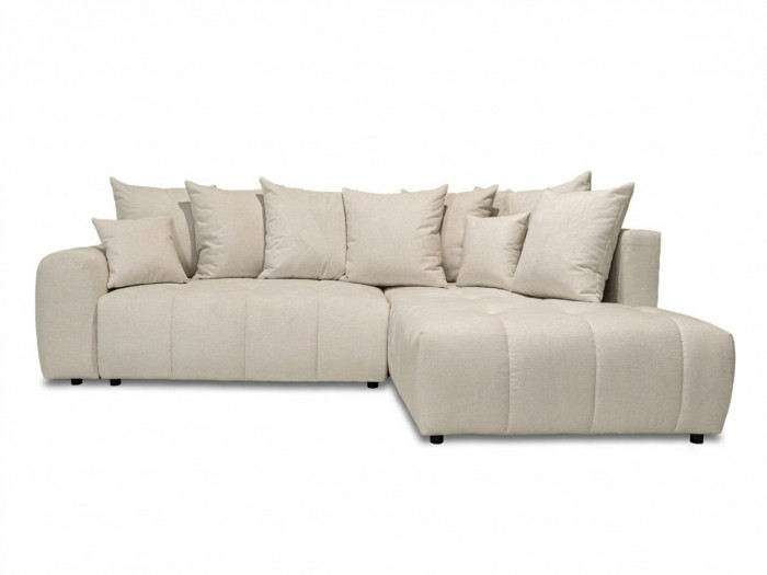 Canapé d'angle L convertible coffre ROXELANE tissu chiné