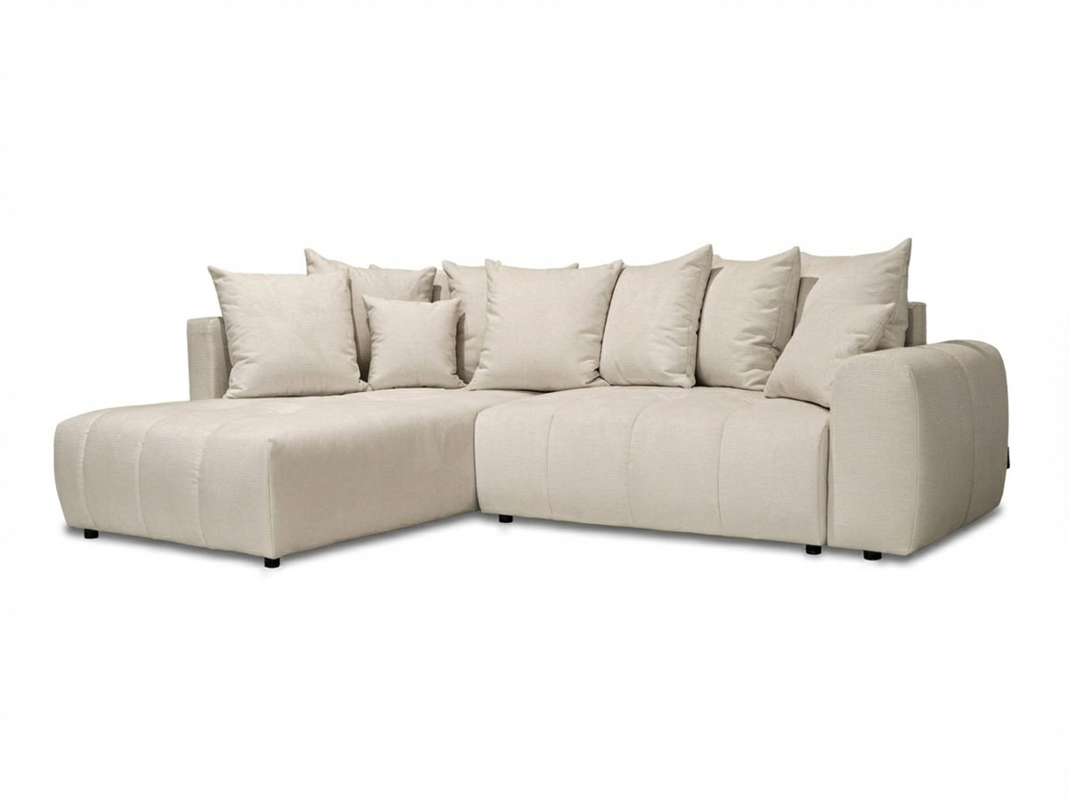 Canapé d'angle L convertible coffre ROXELANE tissu chiné