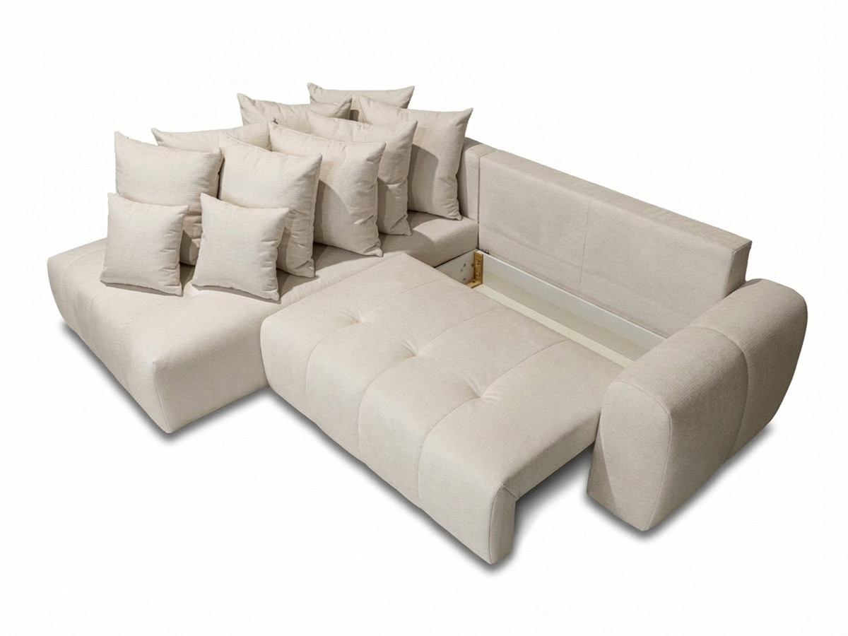 Canapé d'angle L convertible coffre ROXELANE tissu chiné