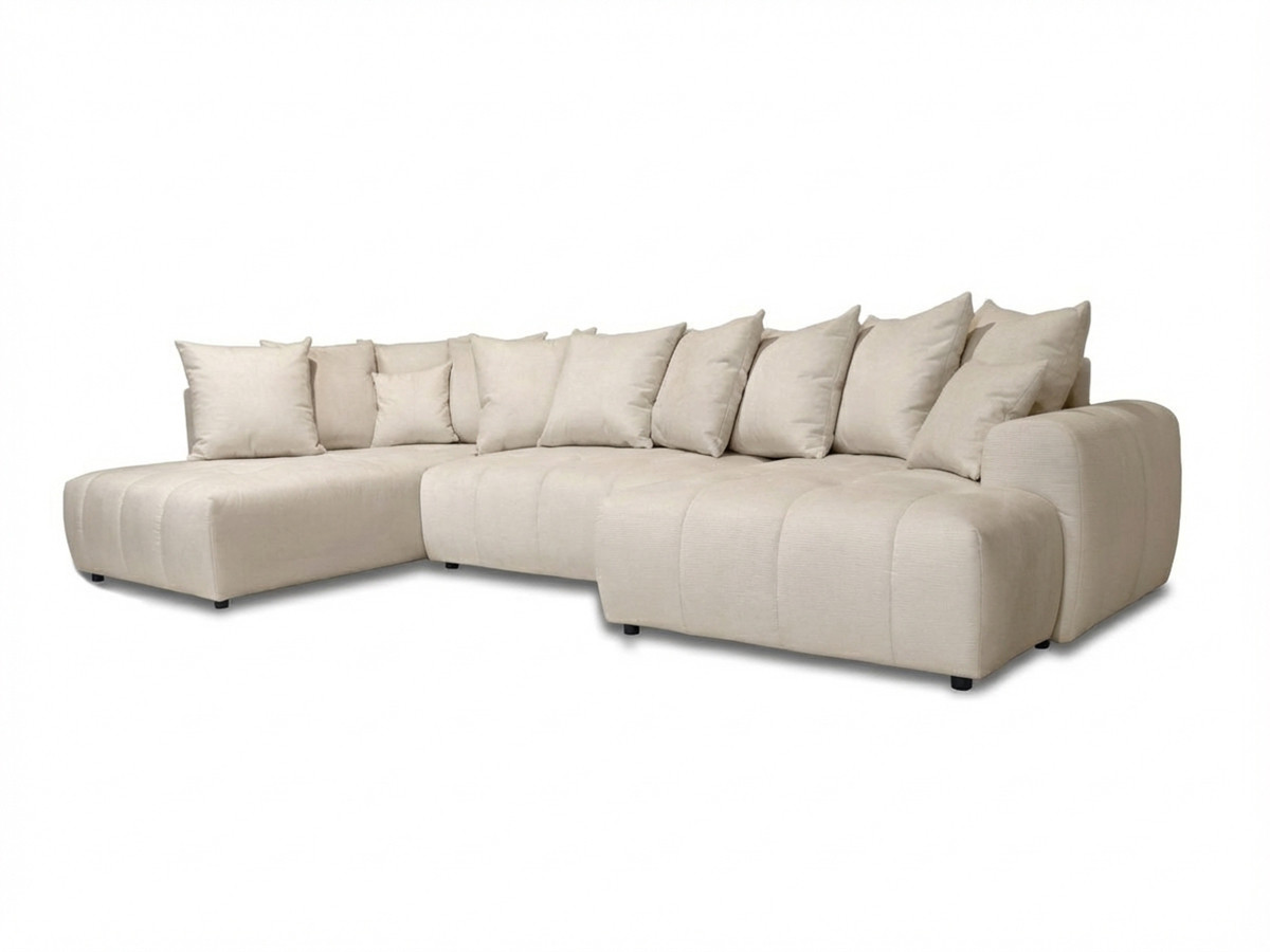 Canapé panoramique convertible ROXELANE chiné beige — vue 6