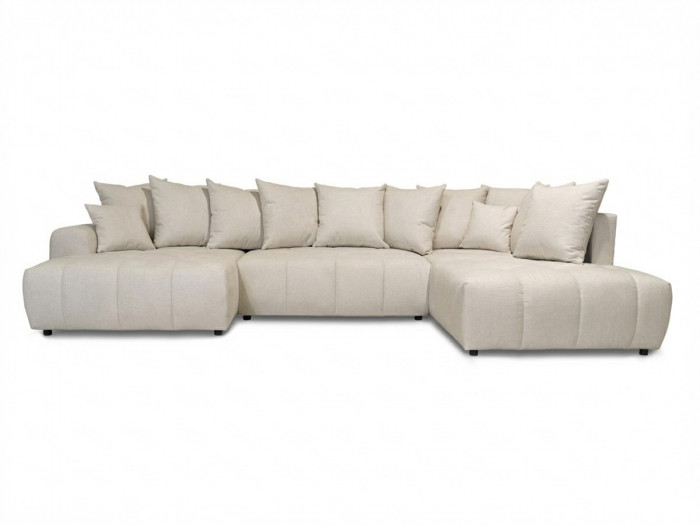 Canapé panoramique convertible ROXELANE tissu chiné