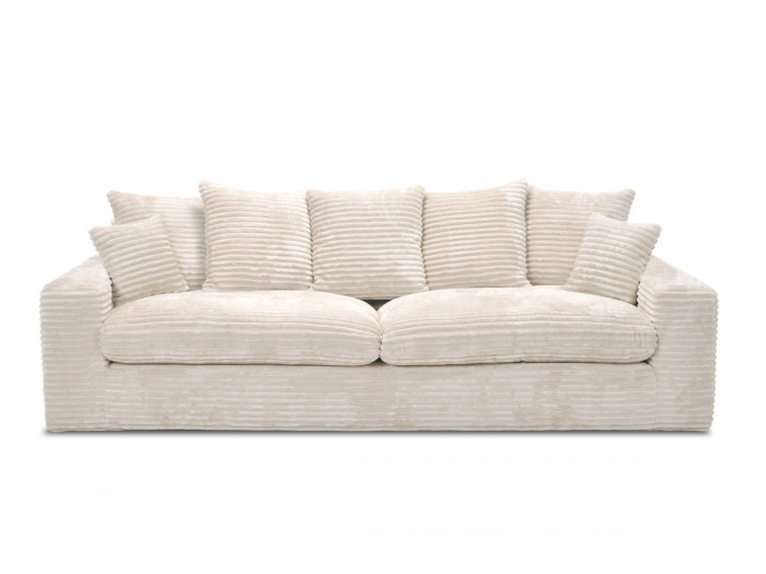 Canapé droit fixe 3 places NEVADA gros côtelé doux