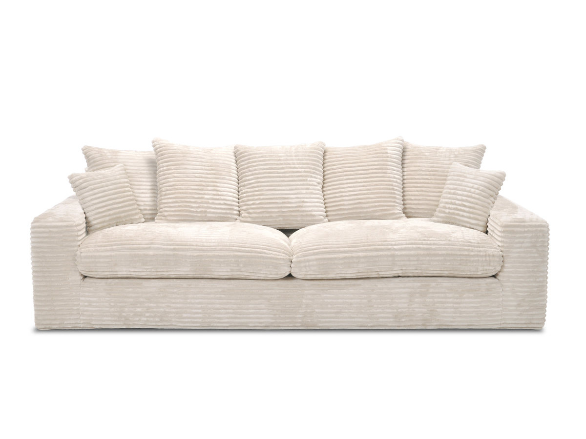 Canapé droit 3 places NEVADA gros côtelé doux beige — vue 3