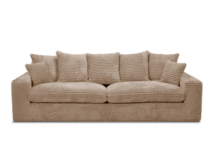 Canapé droit fixe 3 places NEVADA gros côtelé doux