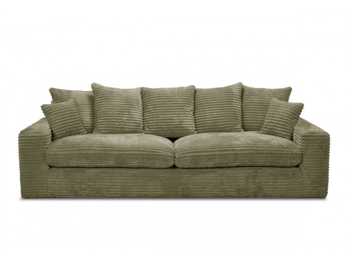 Canapé droit fixe 3 places NEVADA gros côtelé doux