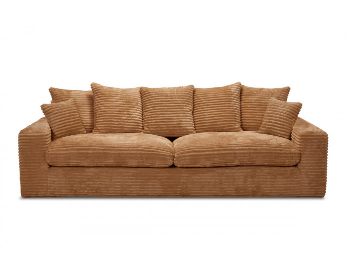 Canapé droit fixe 3 places NEVADA gros côtelé doux