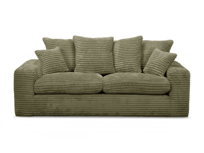 Canapé droit fixe 2 places NEVADA gros côtelé doux