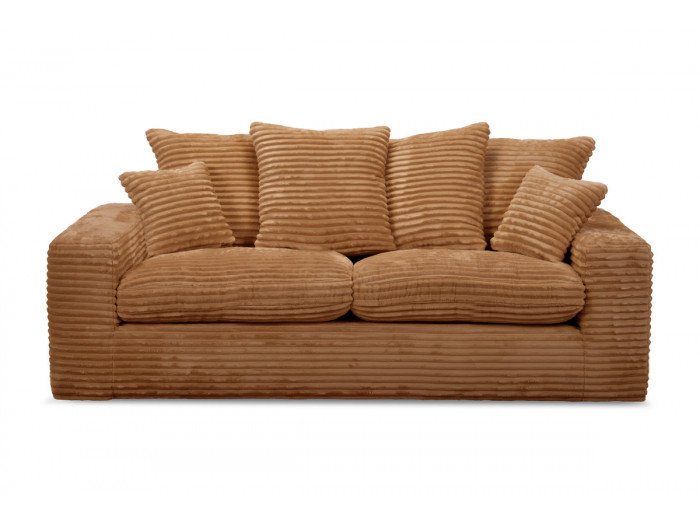 Canapé droit fixe 2 places NEVADA gros côtelé doux