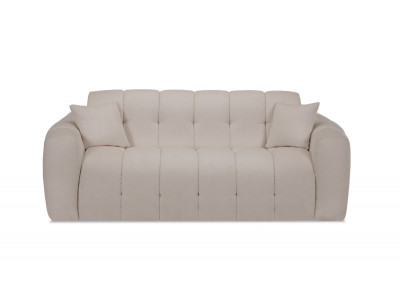 Canapé droit convertible ouverture express 3 places BRADLEY tissu bouclette