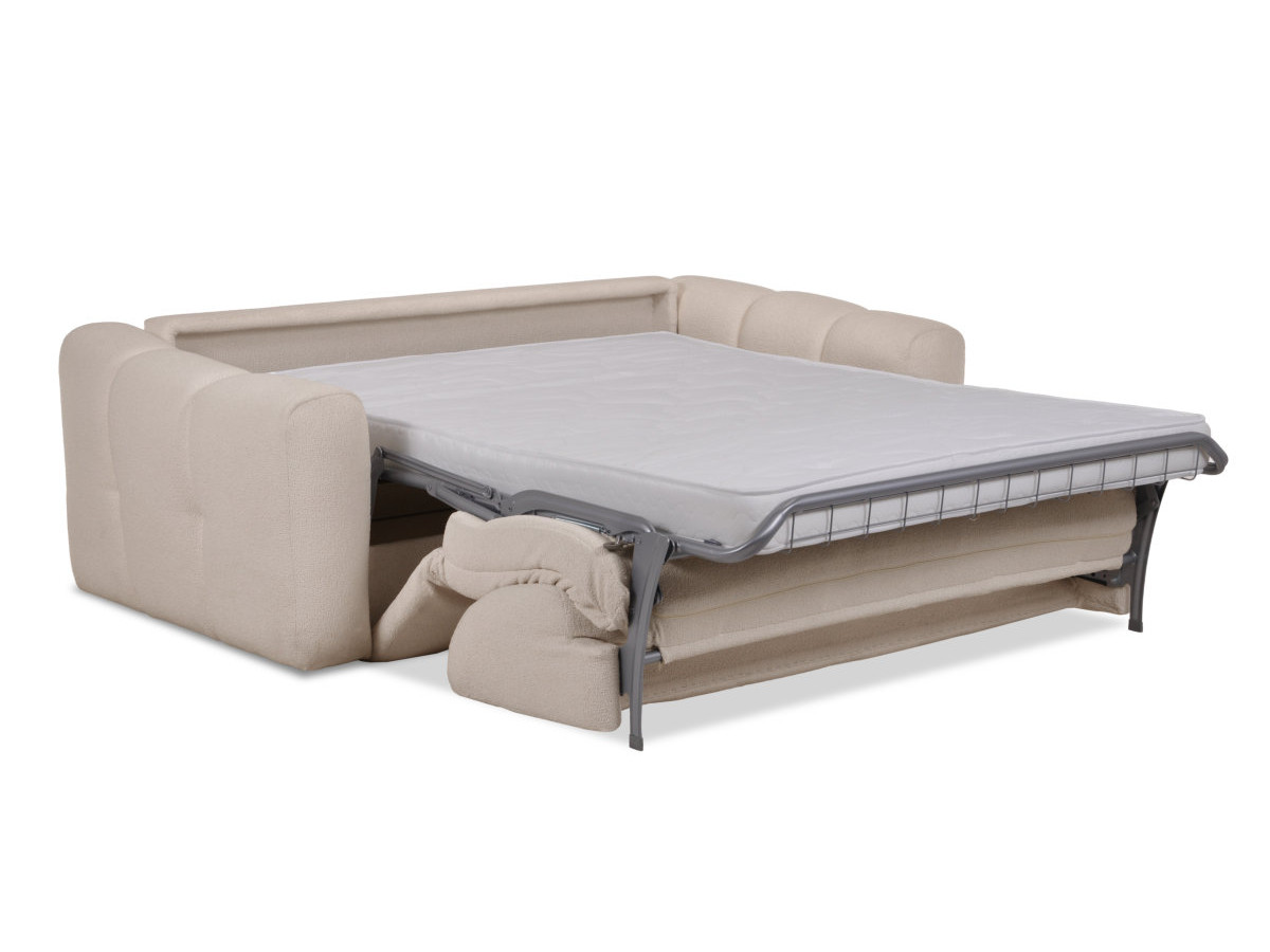 Canapé droit convertible 3 places BRADLEY bouclette beige — vue 6
