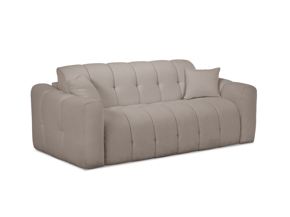 Canapé droit convertible 3 places BRADLEY bouclette taupe — vue 5
