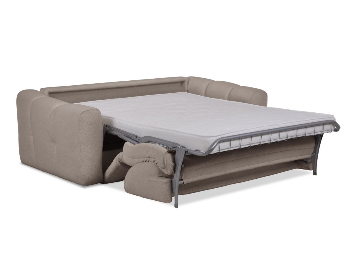 Canapé droit convertible 3 places BRADLEY bouclette taupe — vue 6