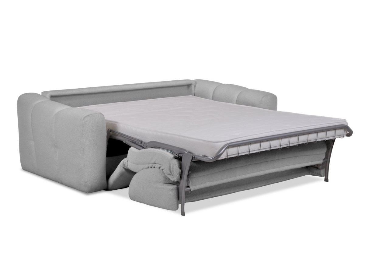 Canapé droit convertible 3 places BRADLEY bouclette gris clair — vue 6